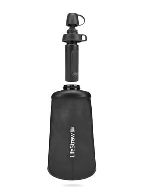 Картинка Пляшка-фільтр для води LifeStraw Peak Squeeze, 650 мл, Dark Mountain Gray (LSW LSPSFMLGRWW) LSW LSPSFMLGRWW - Фильтры для воды LifeStraw