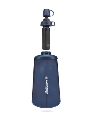 Картинка Пляшка-фільтр для води LifeStraw Peak Squeeze, 650 мл, Dark Mountain Gray (LSW LSPSFMLGRWW) LSW LSPSFMLGRWW - Фильтры для воды LifeStraw