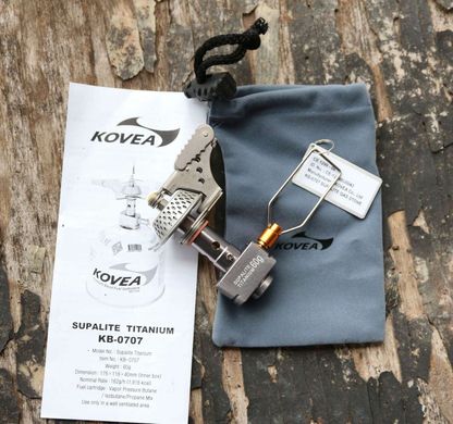 Картинка Газовая туристическая горелка Kovea Supalite Titanium 2,2кВт (KB-0707) 8809000501393 -  Kovea