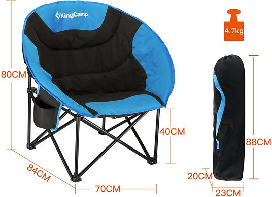 Зображення Шезлонг KingCamp Moon Leisure Chair KC3816 Black/Blue KC3816 Black/Blue - Шезлонги King Camp