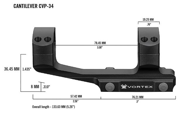 Картинка Крепление Vortex Pro 34mm Cantilever mount (930350) 930350 - Прицелы Vortex