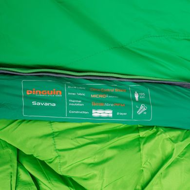 Картинка Спальный мешок Pinguin Savana (5/0°C), 185 см Right Zip, Green (PNG 236248) PNG 236248 - Спальные мешки Pinguin