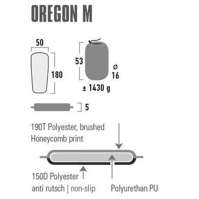 Зображення Коврик самонадувающийся High Peak Oregon M 5 cm Citronelle (928511) 928511 - Самонадувні килимки High Peak