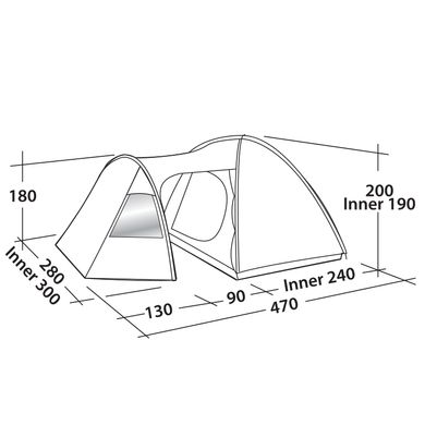 Картинка Палатка 5 местная кемпинговая Easy Camp Eclipse 500 Gold Red (928296) 928296 - Кемпинговые палатки Easy Camp