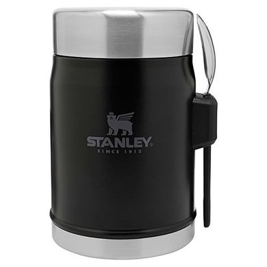 Зображення Термос харчовий для їжі з ложкою 0.4 л Stanley Legendary Classic Black, нерж. сталь (10-09382-005) 10-09382-005 - Термоси Stanley