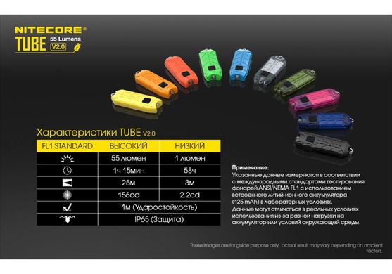 Зображення Ліхтар наключний Nitecore TUBE v2.0 (1 LED, 55 люмен, 2 режими, USB), прозорий 6-1147_V2_transpar - Наключні ліхтарі Nitecore