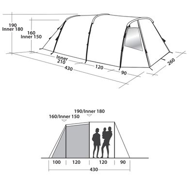 Картинка Палатка 4 местная кемпинговая Easy Camp Huntsville 400 Red (928895) 928895 - Кемпинговые палатки Easy Camp