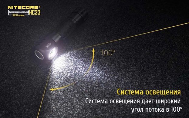 Зображення Ліхтар налобний Nitecore HC33 (Cree XHP35 HD, 1800 люмен, 8 режимов, 1x18650) 6-1282 - Налобні ліхтарі Nitecore