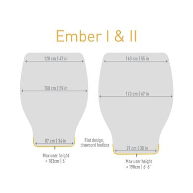 Зображення Спальний мішок-квілт Sea To Summit Ember EbI (10/4°C), 198 см, Light Grey/Yellow(STS AEB1-L) STS AEB1-L - Спальні мішки Sea to Summit
