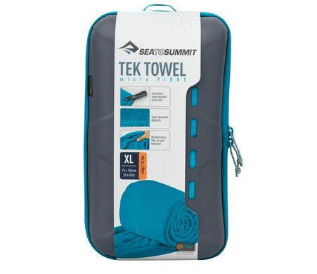 Зображення Рушник з мікрофібри Tek Towel, XL - 75х150см, Pacific Blue від Sea to Summit (STS ATTTEKXLPB) STS ATTTEKXLPB - Гігієна та полотенця Sea to Summit