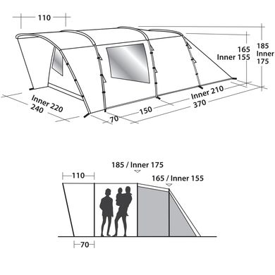 Картинка Палатка 4 местная кемпинговая Easy Camp Palmdale 400 Forest Green (928892) 928892 - Кемпинговые палатки Easy Camp