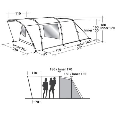 Картинка Палатка 3 местная кемпинговая Easy Camp Palmdale 300 Forest Green (928309) 928309 - Кемпинговые палатки Easy Camp