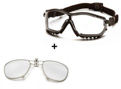 Зображення Баллістичні окуляри с диоптрической вставкой Pyramex V2G прозорі (2В2Г-10+RX) 2В2Г-10+RX - Тактичні та балістичні окуляри Pyramex