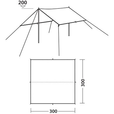 Картинка Тент туристический со стойками Easy Camp Tarp 3 x 3 m Granite Grey (120328) 928285 - Шатры и тенты Easy Camp