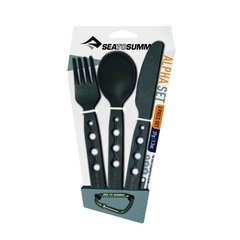 Картинка Набор столовых приборов Sea To Summit - Alpha Cutlery Set Black STS ACUTASET3 - Походные кухонные принадлежности Sea to Summit