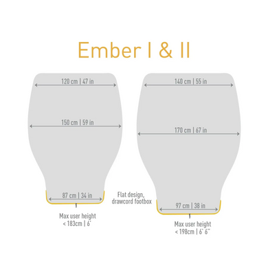 Зображення Спальний мішок-квілт Sea To Summit Ember EbII (2/-4°C), 198 см, Light Grey/Yellow (STS AEB2-L) STS AEB2-L - Спальні мішки Sea to Summit
