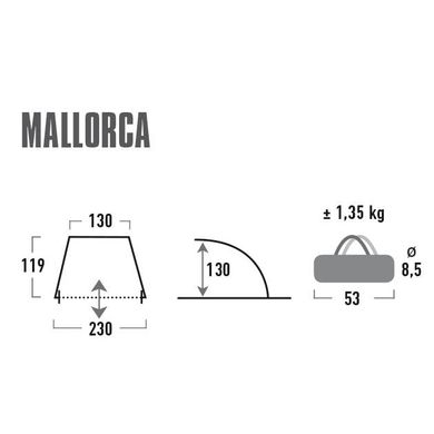 Картинка Палатка 2 местная пляжная High Peak Mallorca 40 Blue/Grey (926281) 926281 - Туристические палатки High Peak