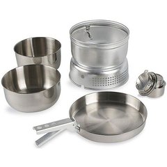 Зображення Набір посуду и спиртовая горелка Tatonka Multi Set plus A.Burner Silver (TAT 4010.000) TAT 4010.000 - Набори туристичного посуду Tatonka