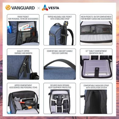 Картинка Рюкзак Vanguard Vesta Aspire 41 Gray (DAS301732) DAS301732 - Сумки и рюкзаки для фототехники Vanguard