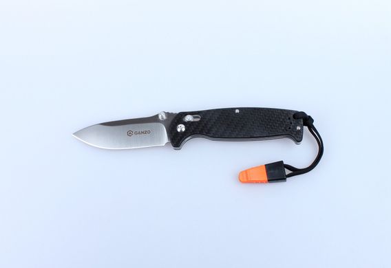 Картинка Нож складной карманный Ganzo G7411-CF-WS (Axis Lock, 89/205 мм, сірий) G7411-CF-WS - Ножи Ganzo