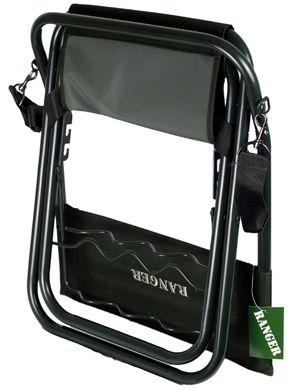 Зображення Стул складной со спинкой и подставкой под удилища Ranger Rod, зеленый (до 120 кг) RA 4407 - Стільці кемпінгові Ranger