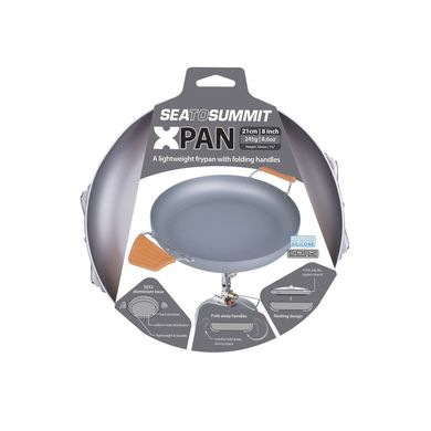 Картинка Сковородка со складными ручками Sea To Summit X-Pan 8" Orange, 2800 мл STS AXPAN8OR - Кастрюли и чайники для походов Sea to Summit