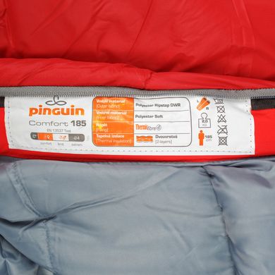 Зображення Спальний мішок Pinguin Comfort (-1/-7°C), 185 см Left Zip, Red (PNG 215.185.Red-L) PNG 215.185.Red-L - Спальні мішки Pinguin