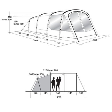 Картинка Палатка 6+ местная для базового лагеря Outwell Collingwood 6 Green (928277) 928277 - Кемпинговые палатки Outwell