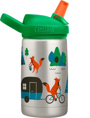 Картинка Термофляга (бутылка) для воды CamelBak Eddy+ Kids SST Vacuum Insulated 12oz, Camping Foxes (0,35 л) (886798025063) 886798025063 - Термофляги и термобутылки CamelBak