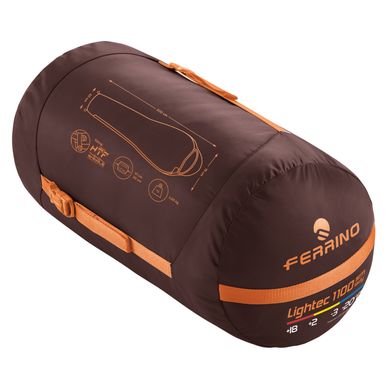 Картинка Спальный мешок Ferrino Lightec SM 1100 Lady/-3°C Nut/Yellow Left (928103) 928103 - Спальные мешки Ferrino