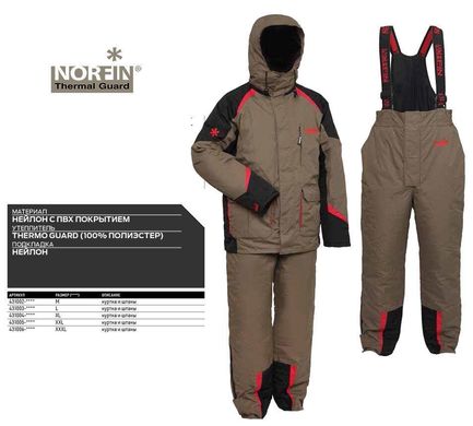 Зображення Зимний нейлоновый костюм Norfin THERMAL GUARD -20 ° Серый р. XXXL (431006-XXXL) 431006-XXXL - Костюми для полювання та риболовлі Norfin