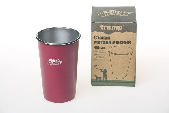 Картинка Стакан металлический Tramp (450мл) красный TRC-099 TRC-099-red - Походные кухонные принадлежности Tramp