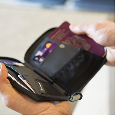 Картинка Нейлоновый кошелек с зашитой банковских карт Lifeventure RFID Mini Travel Wallet black (68760) 68760 - Кошельки Lifeventure