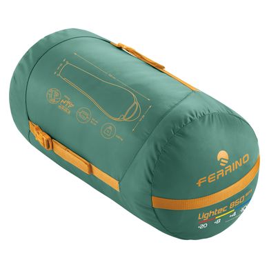Картинка Спальный мешок Ferrino Lightec SM 850/+4°C Green/Yellow (Left) 928102 - Спальные мешки Ferrino