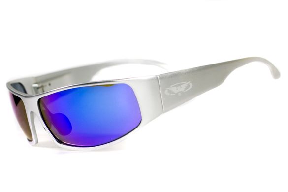 Картинка Очки защитные Global Vision BAD-ASS-1 Silver (G-Tech™ blue) синие зеркальные 1БЕД1-СМ90 - Спортивные очки Global Vision