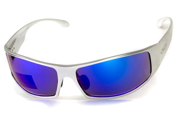 Картинка Очки защитные Global Vision BAD-ASS-1 Silver (G-Tech™ blue) синие зеркальные 1БЕД1-СМ90 - Спортивные очки Global Vision