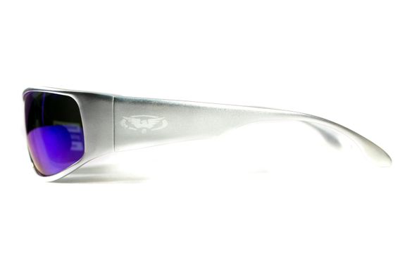 Зображення Окуляри захистні Global Vision BAD-ASS-1 Silver (G-Tech™ blue) синие зеркальные 1БЕД1-СМ90 - Спортивні окуляри Global Vision