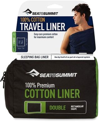 Картинка Вкладыш в спальник Sea to Summit - Premium Cotton Travel Liner Double STS ADBLOSNB - Вкладыши в спальники Sea to Summit