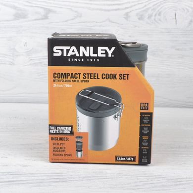Картинка Набор Stanley Mountain Compact (котелок (0.7л) + чаша с крышкой + ложка-вилка) 10-01856-002 - Наборы туристической посуды Stanley