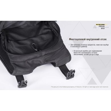 Зображення Рюкзак тактичний Nitecore BP20 (Cordura 1000D) чорний 6-1277 - Тактичні рюкзаки Nitecore