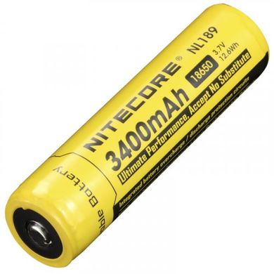 Картинка Аккумулятор литиевый Li-Ion 18650 Nitecore NL189 3,7V (3400mAh), защищенный 6-1079 - Аккумуляторы Nitecore