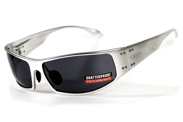 Зображення Окуляри захистні Global Vision BAD-ASS-2 Silver gray (1БЕД2-СМ20) 1БЕД2-СМ20 - Тактичні та балістичні окуляри Global Vision